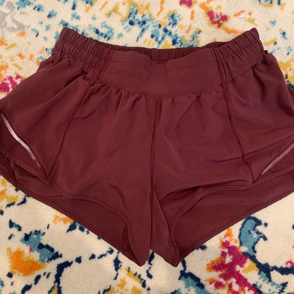 MAROON HOTTY HOT LULU LEMON SHORTS